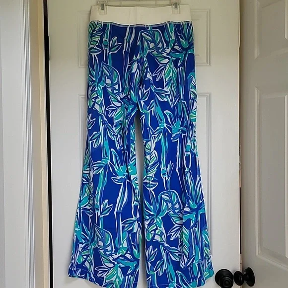Lilly Pulitzer Linen Beach Pants Blue Crush Bamboom - Picture 4 of 11